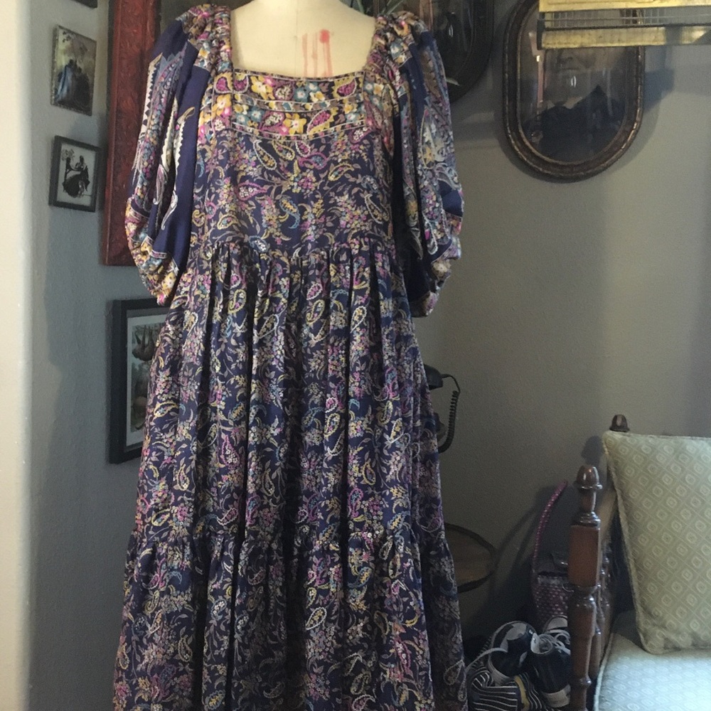 Prairie Bandana Vintage Silk Saree Dress sz M L